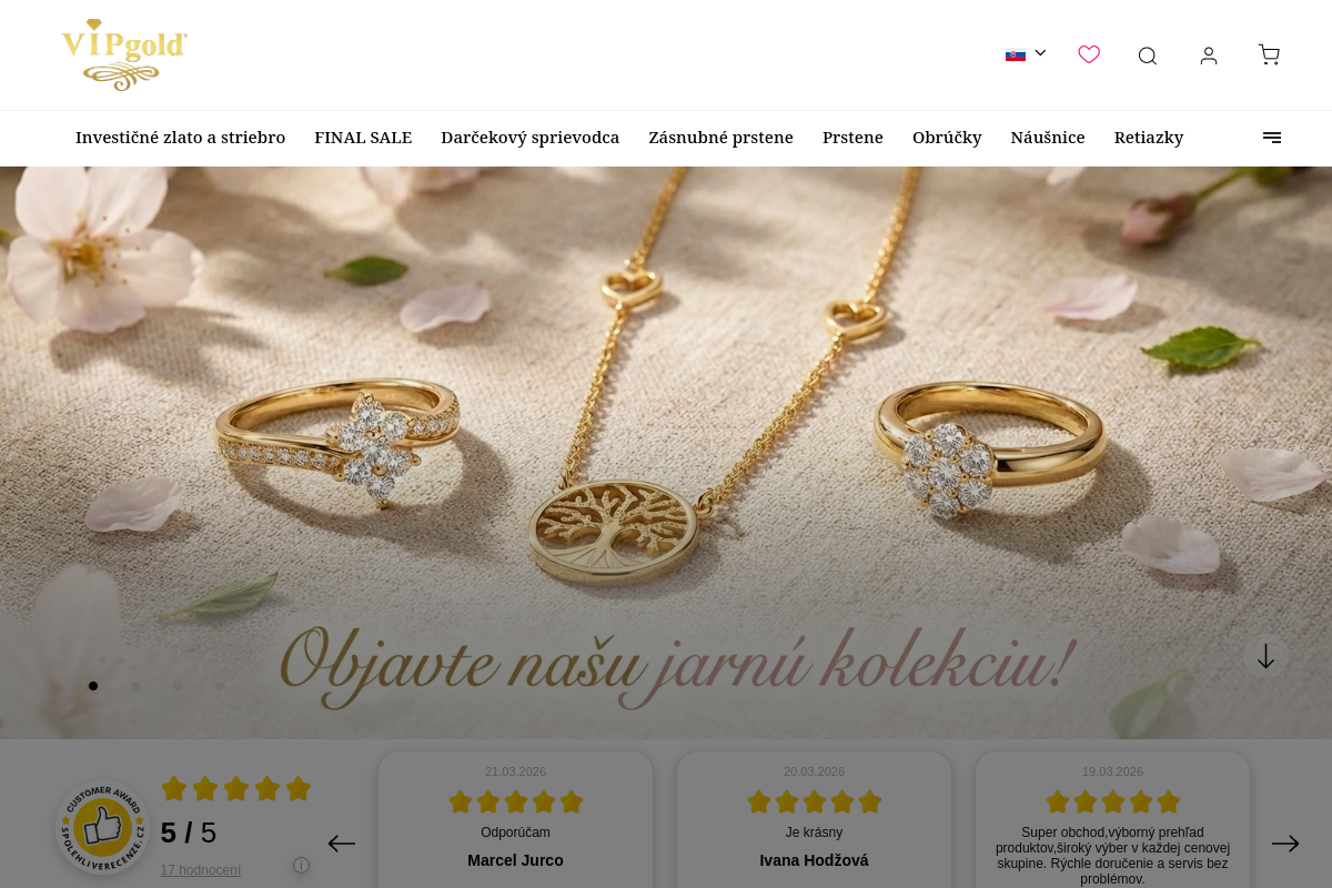 Náhľad e-shopu VIPgold–špecialista na zásnubné prstene a obrúčky